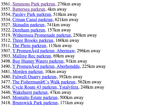 New UK parkruns